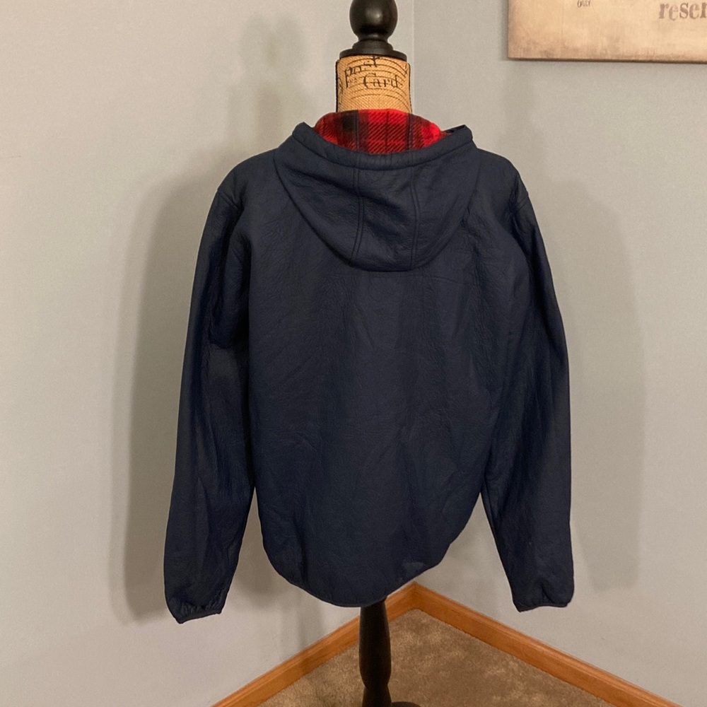 Weatherproof Brand Faux Leather Fleece Lined Hooded Jacket  Women Size M - Picture 3 of 14